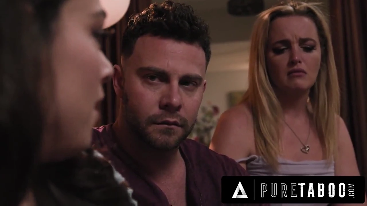 Seth Gamble and Charlie Forde engage in taboo sex with pregnant teen Sophia Burns porn video